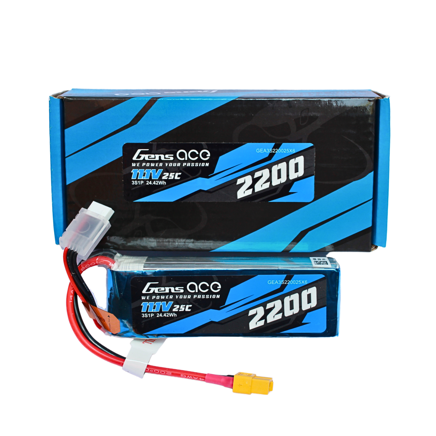 Batería Lipo GENS ACE 2200 mah 3S 11.1V 25C con conector XT60