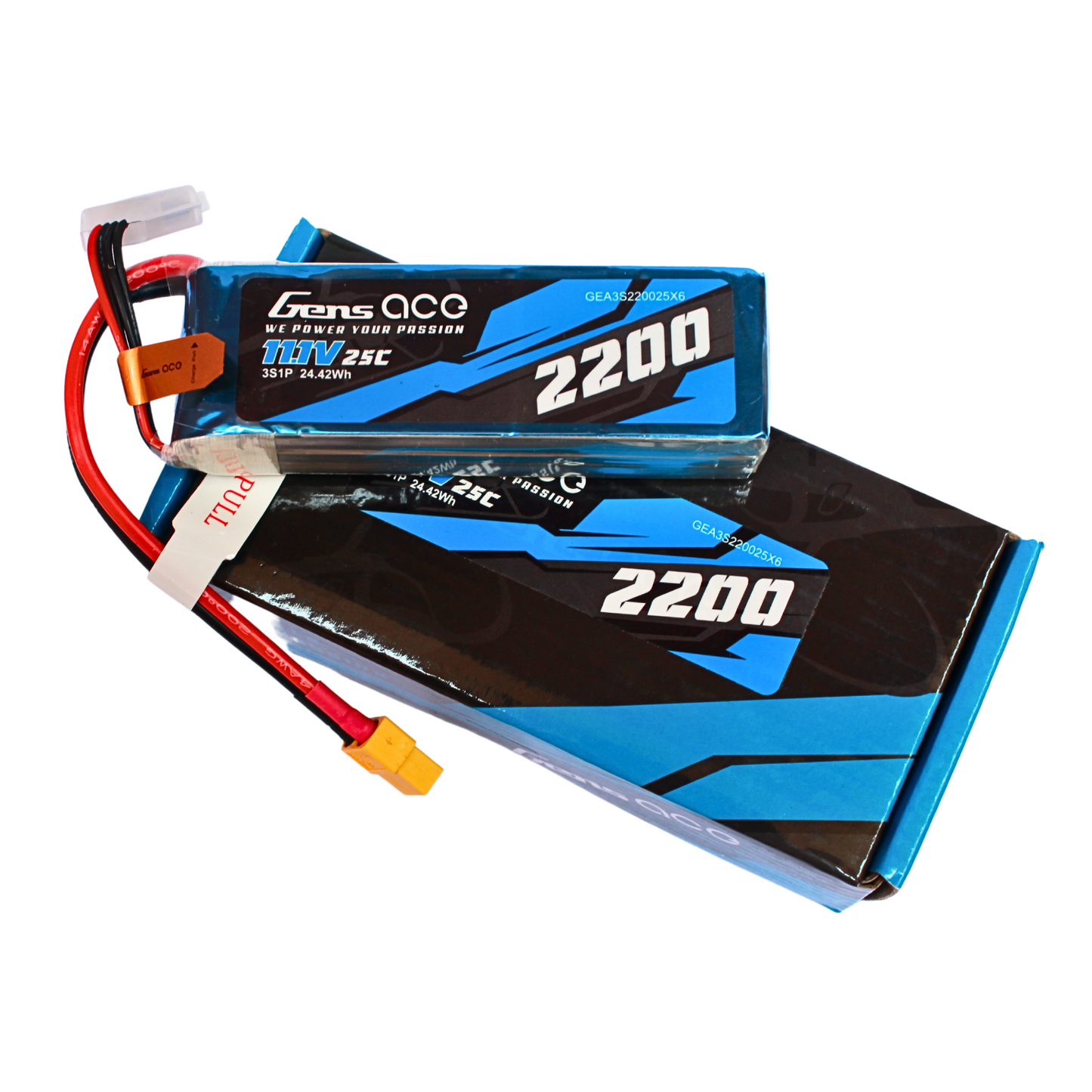 Batería Lipo GENS ACE 2200 mah 3S 11.1V 25C con conector XT60