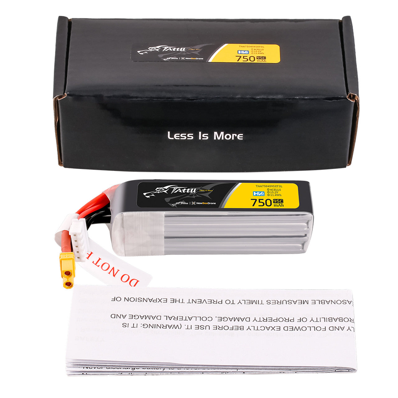 Batería Lipo Tattu 750mAh 15.2V 4S HV 95C HV con conector XT30