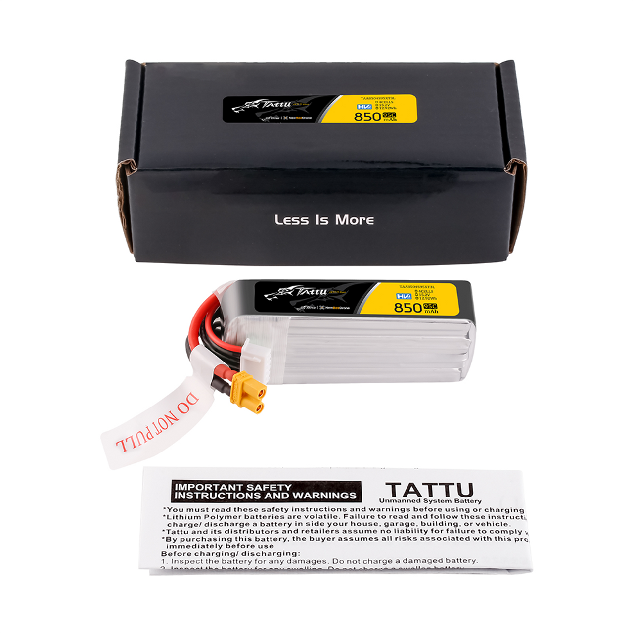 Batería Lipo Tattu 850 mAh 15.2V 4S 95C HV con conector XT30