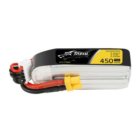 Batería Lipo TATTU 450 mah 14.8V 4S 75C conector XT30 LONG