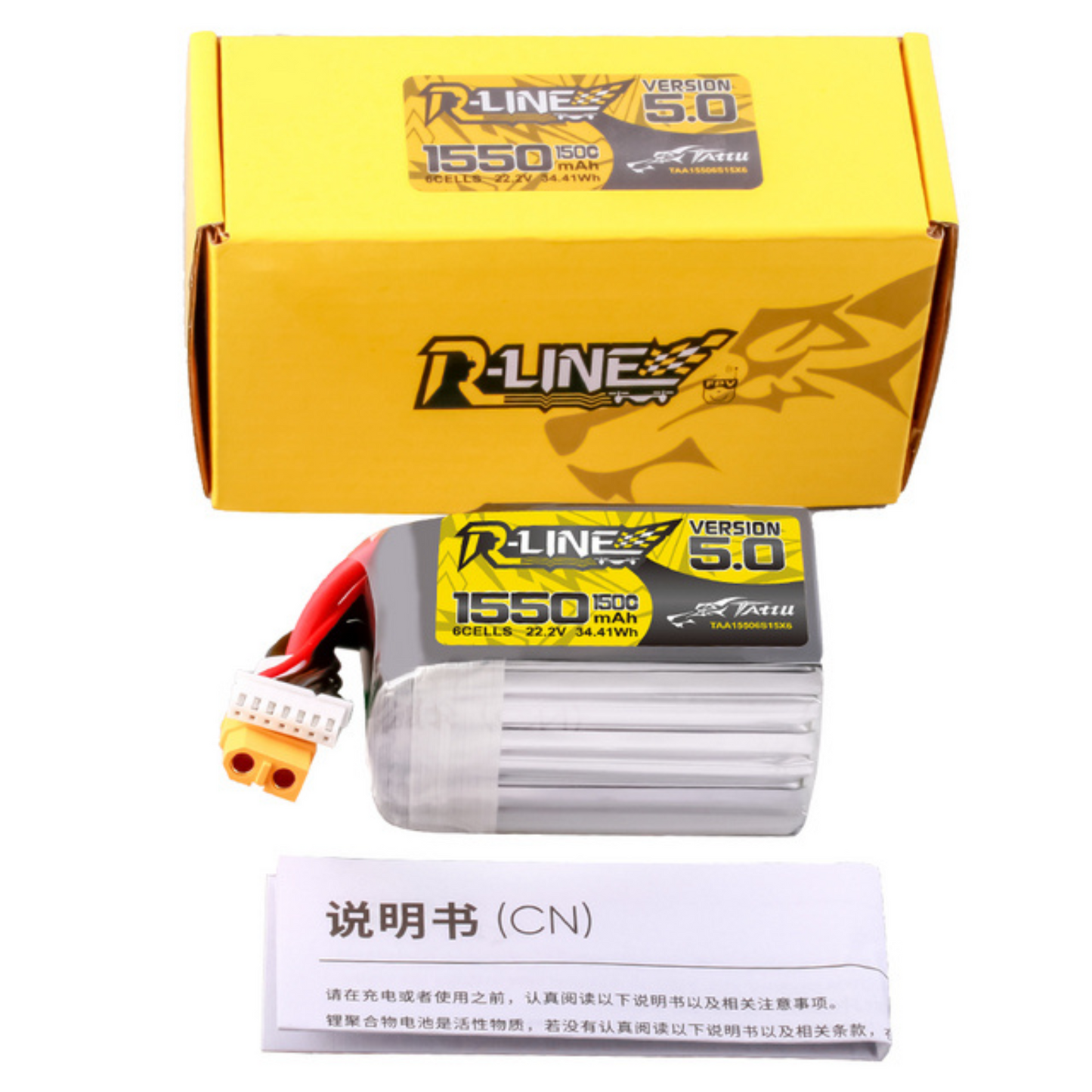 Batería Lipo TATTU R-LINE V5.0 1550 mah 6S 150C conector XT60