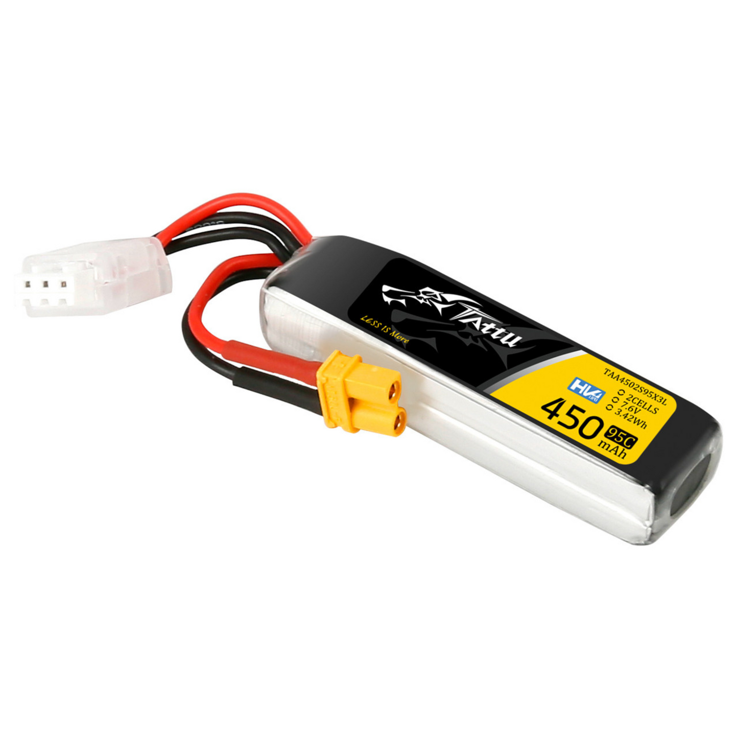 Batería Lipo TATTU HV 450 mah 2S 7.6V 95C conector XT30