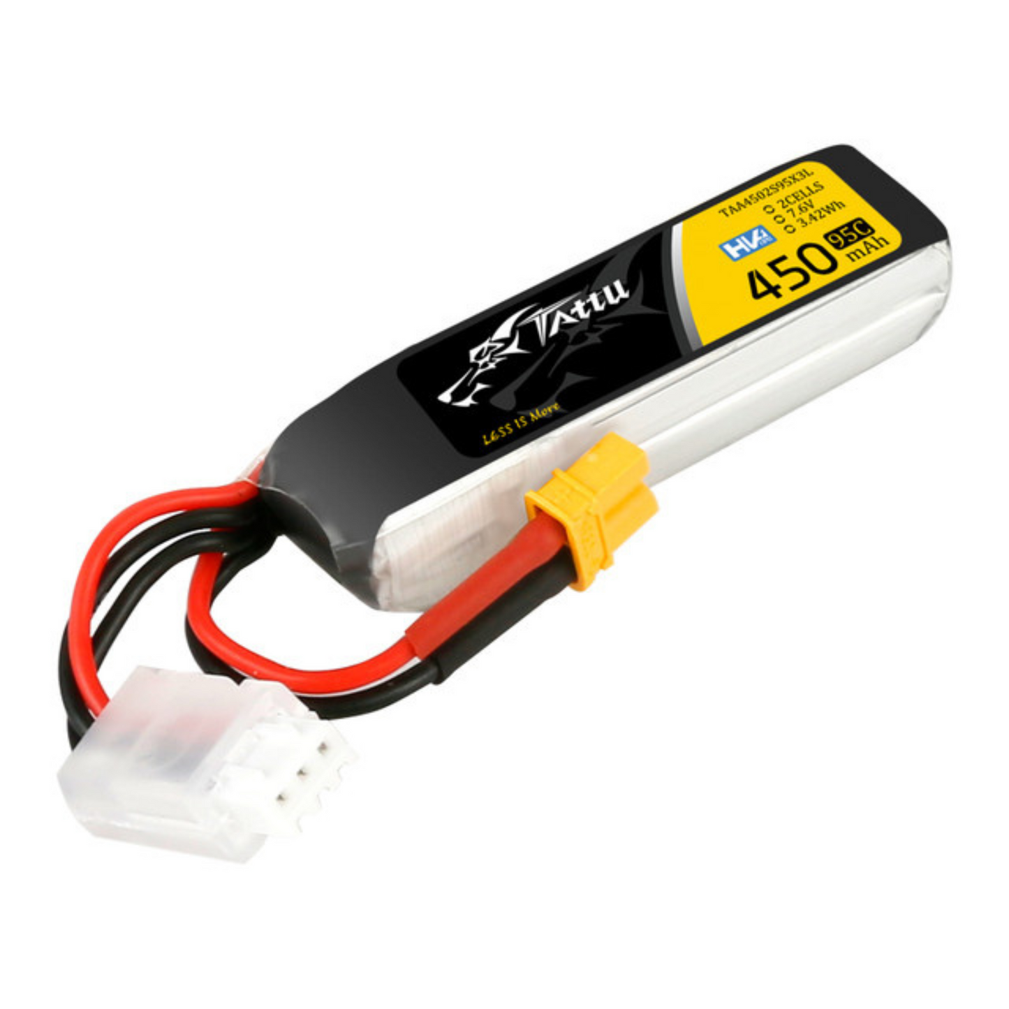 Batería Lipo TATTU HV 450 mah 2S 7.6V 95C conector XT30