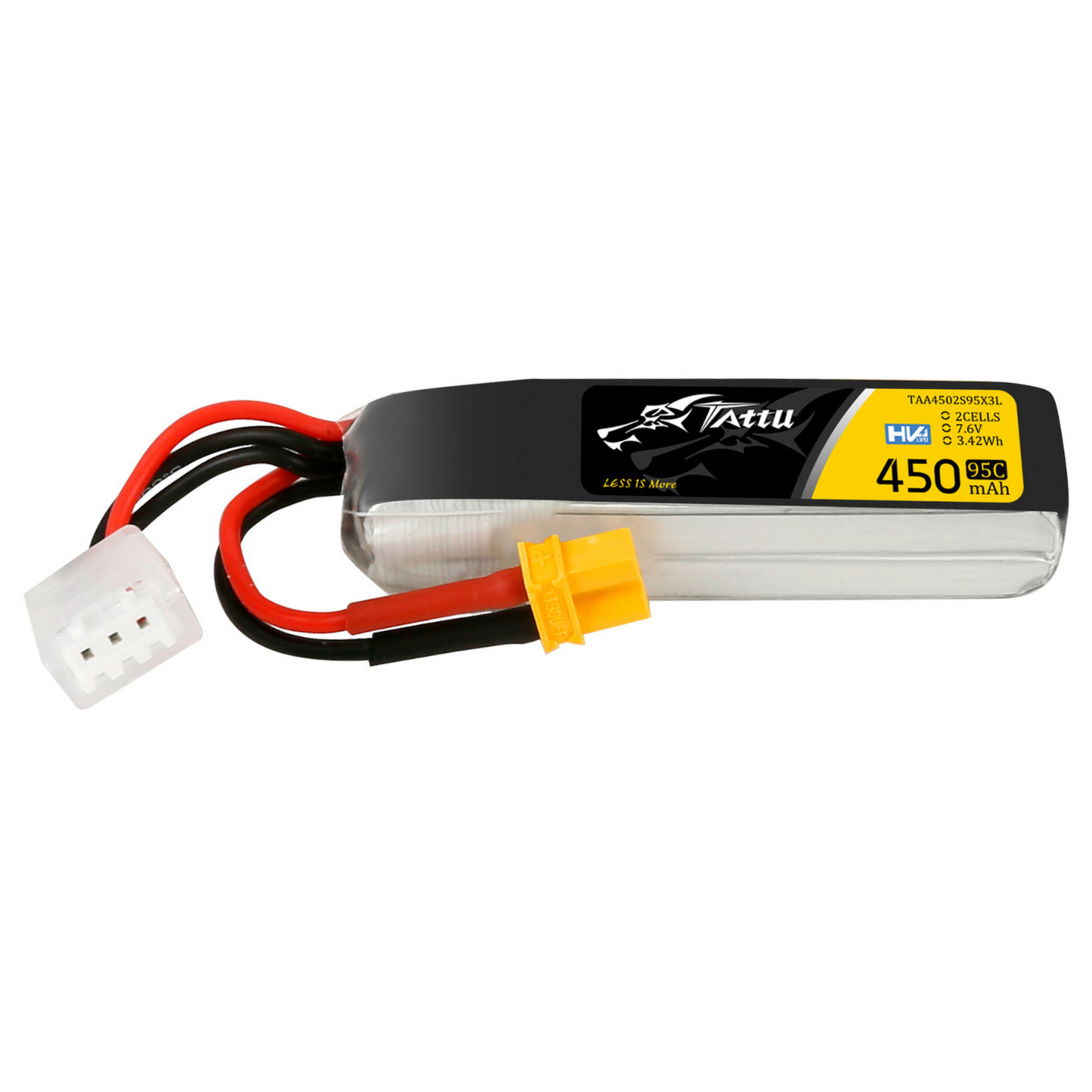 Batería Lipo TATTU HV 450 mah 2S 7.6V 95C conector XT30
