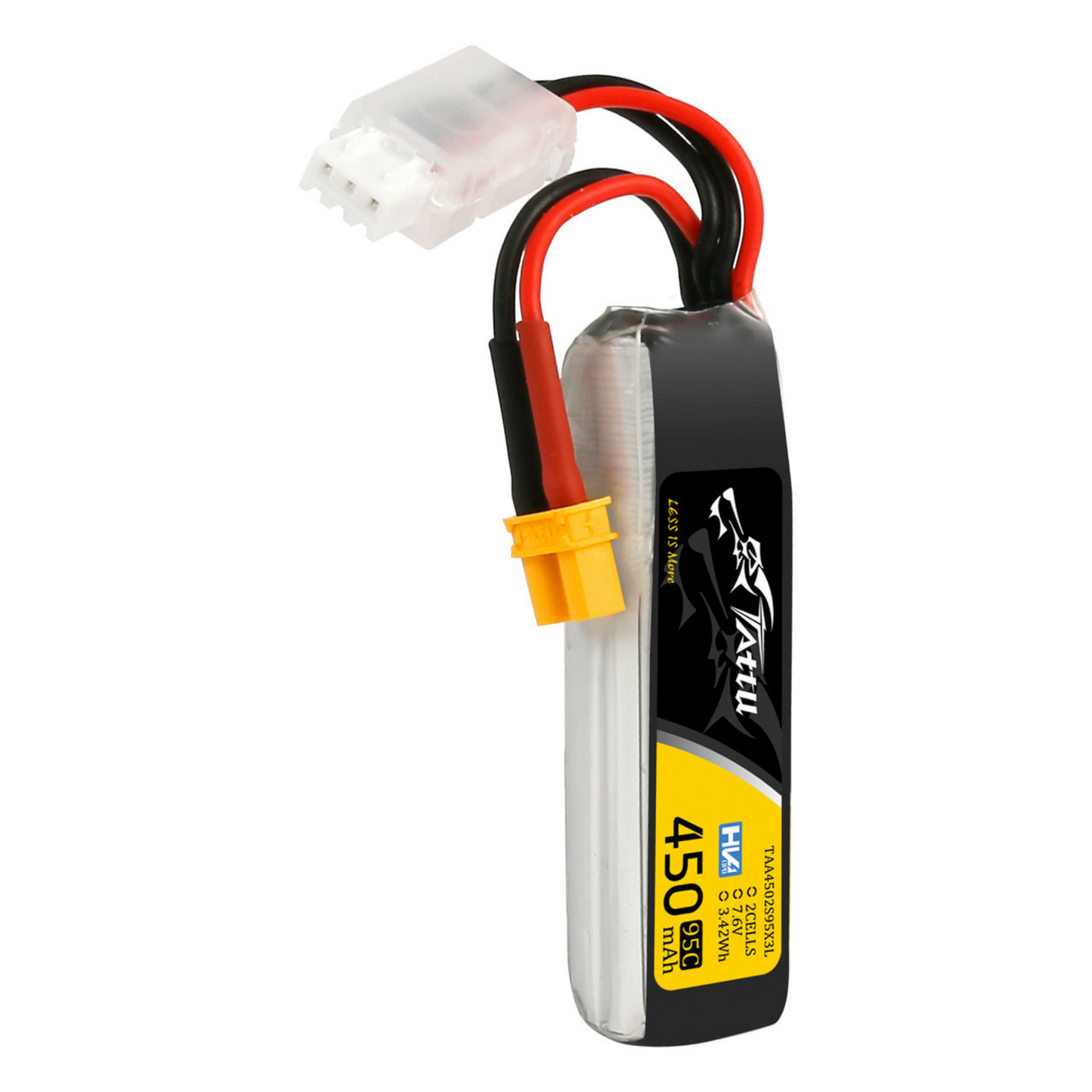 Batería Lipo TATTU HV 450 mah 2S 7.6V 95C conector XT30