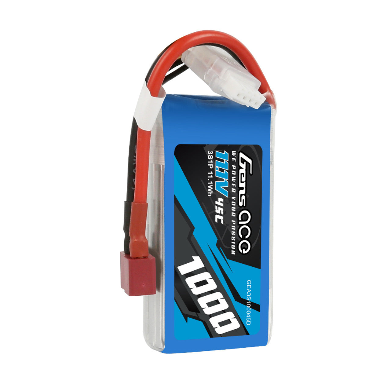 Bateria Lipo Gens Ace 1000mAh 3S 45C 11.1V Conector Deans