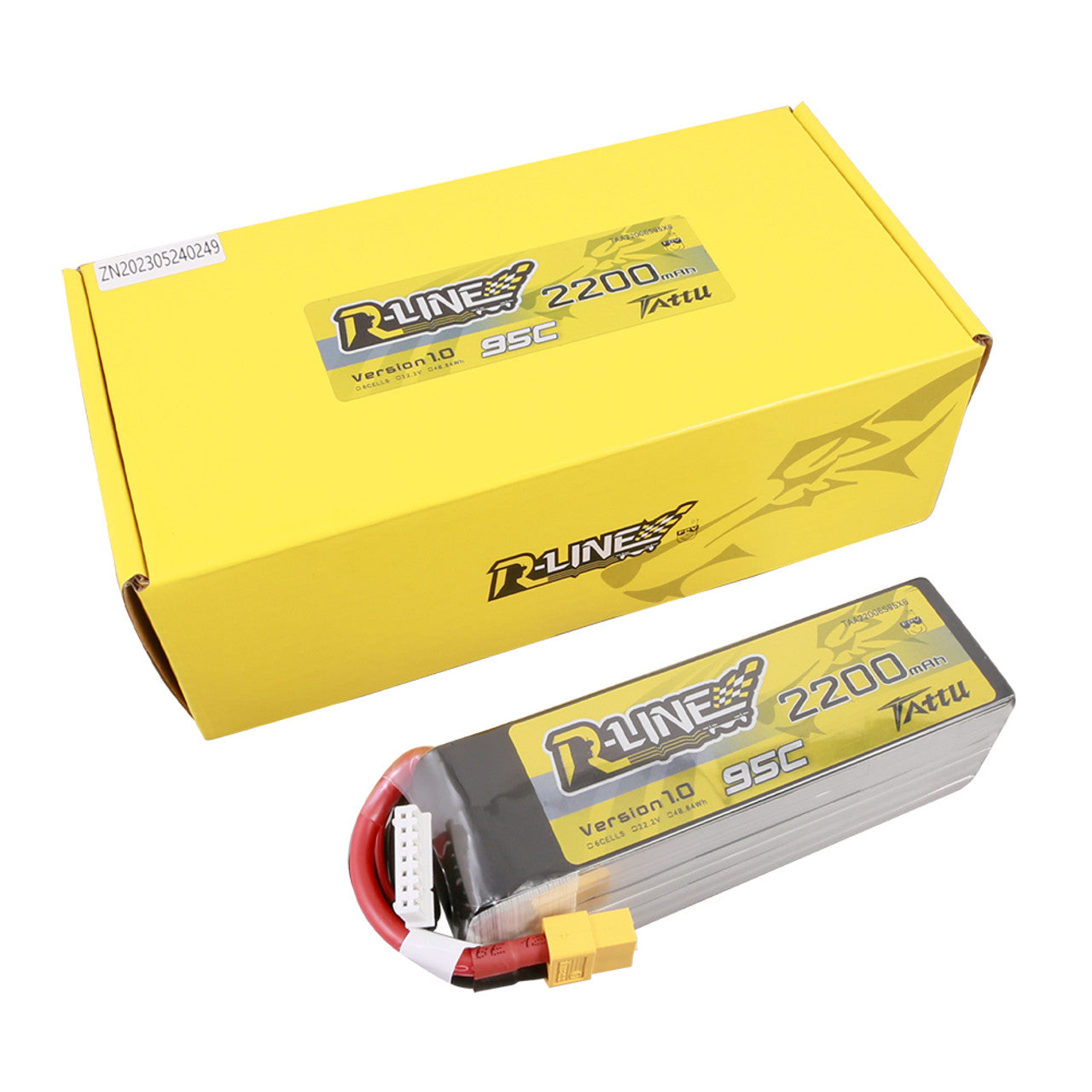 Tattu 2200mah 6S 95C 22.2V R-Line con conector XT60 para drone de 7"