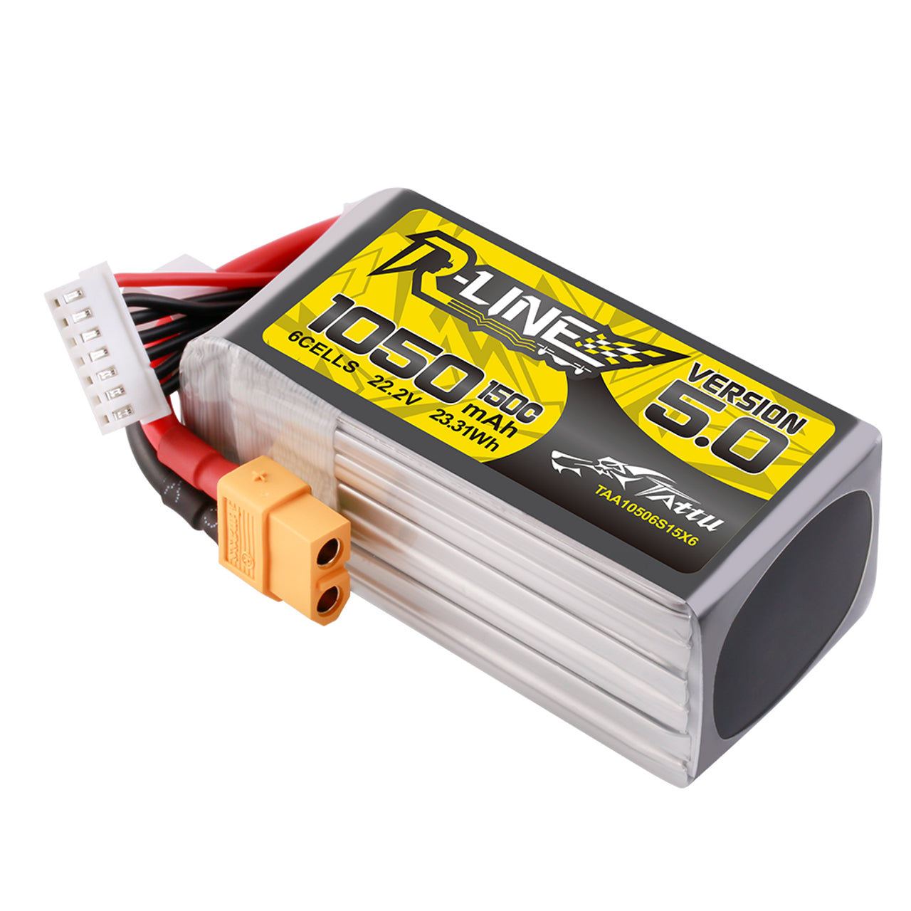 Tattu Lipo 6S accu 1300mAh 22,2V 100C Lipo batterij Funfly met XT60-aansluiting voor UAV Drone FPV Race RC Quadcopter