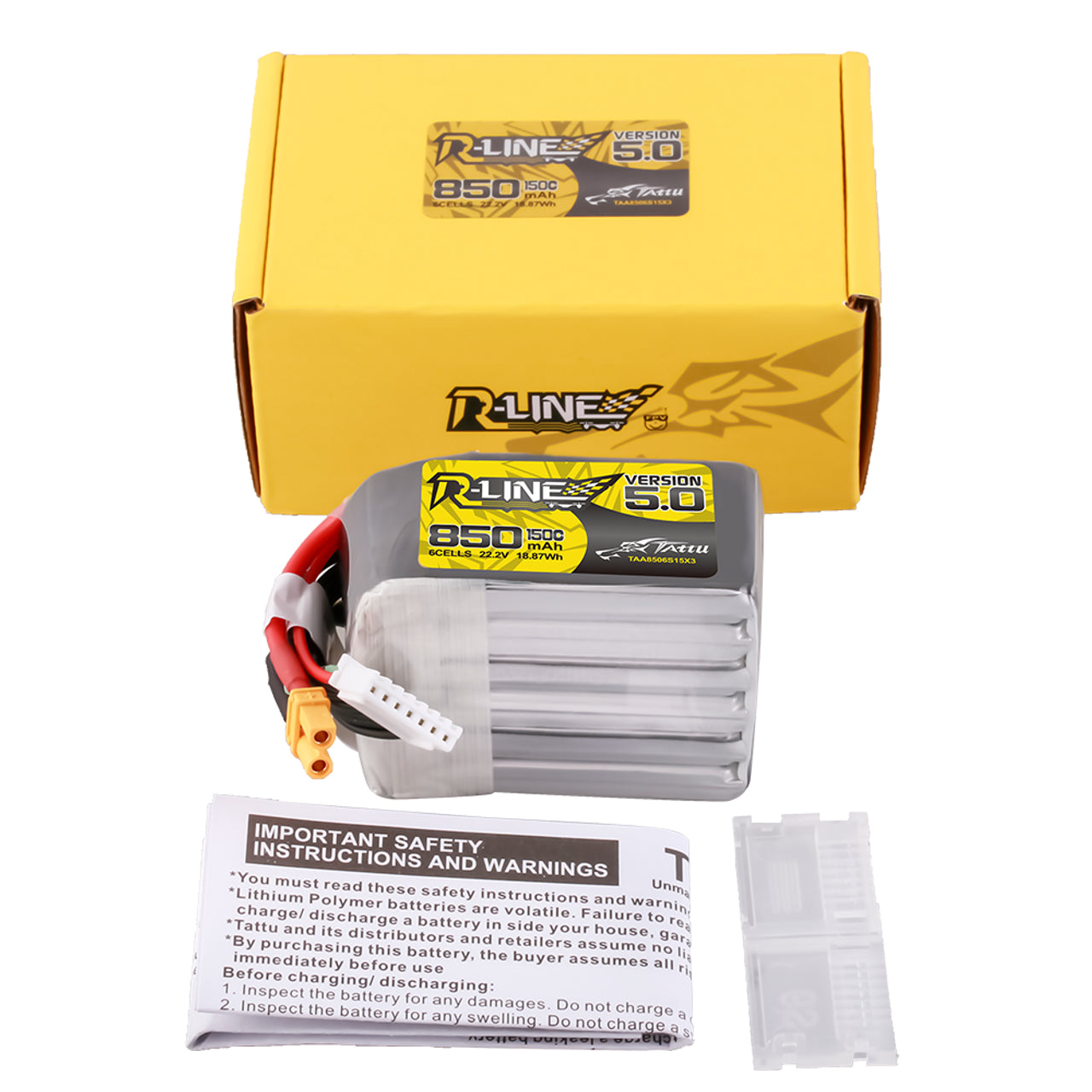 Tattu R-Line Version 5.0 850mAh 6S 22.2V 150C con conector XT30U-F