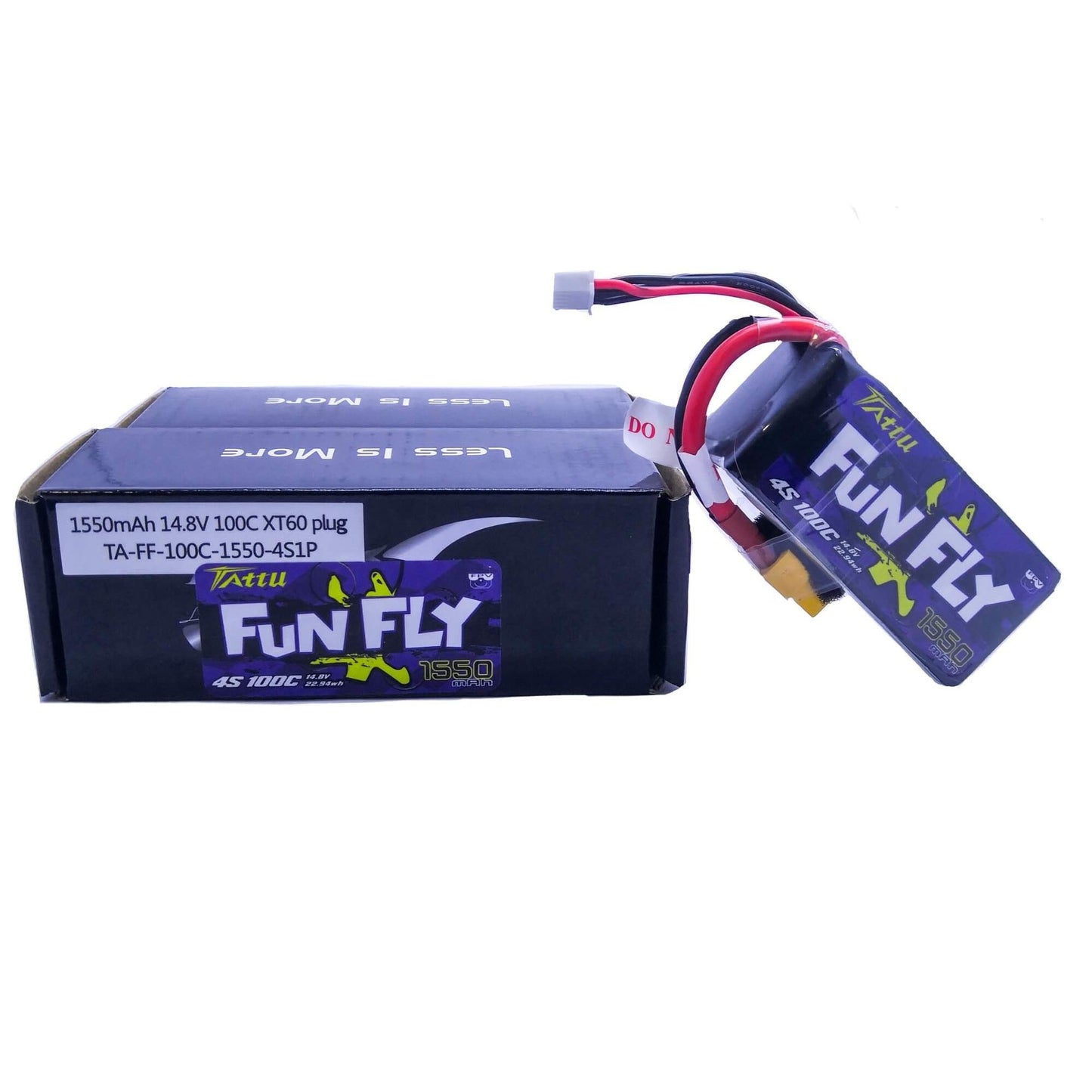 3 Pack - Batería Lipo TATTU 1550 mah 4S 14.8V 100C con conector XT60