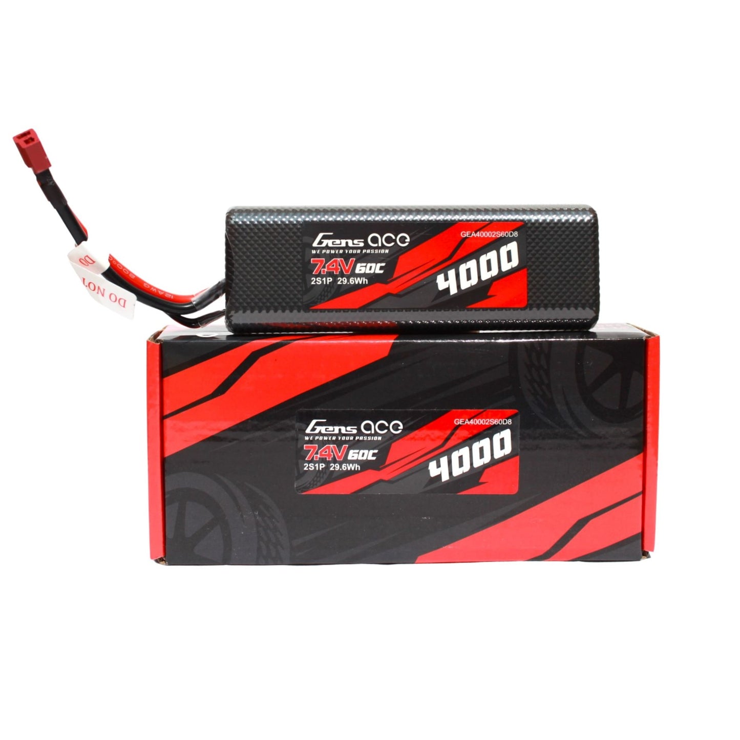Bateria Lipo GENS ACE HardCase 4000 mah 2s 7.4V 60C con conector JST