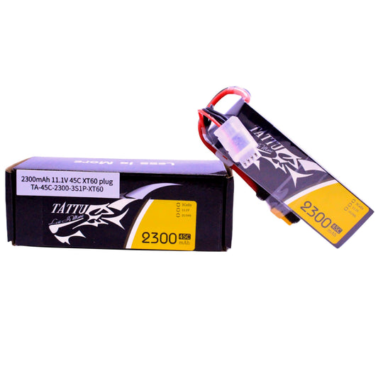 Batería Lipo TATTU 2300 mah 11.1V 3S 75C conector XT60