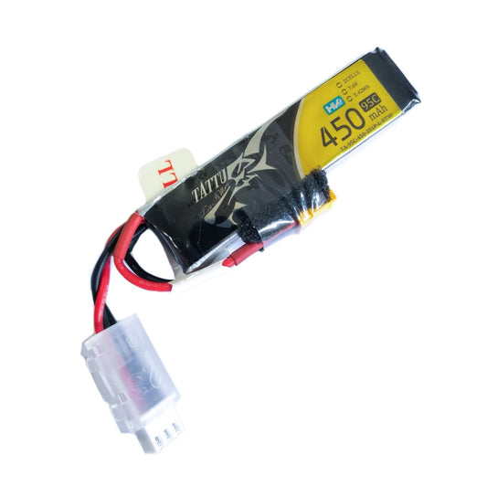 4 Pack - Batería Lipo TATTU 450 mah 2S 7.6V HV 95C con conector XT30