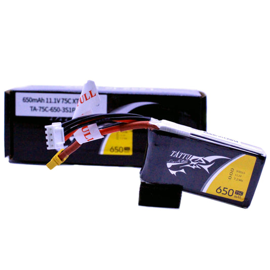 Batería Lipo TATTU 650 mah 3S 11.1V 75C con conector XT30