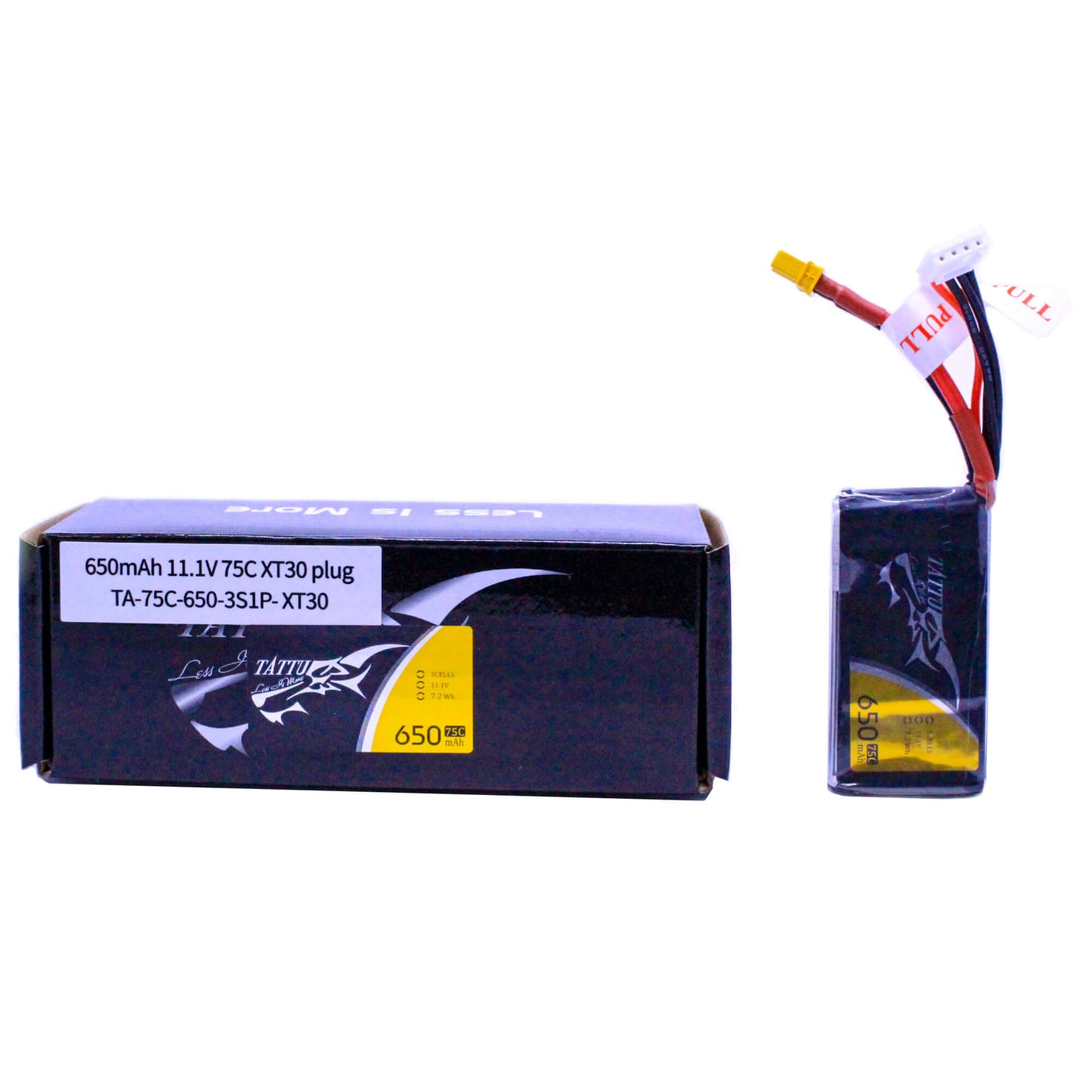 Batería Lipo TATTU 650 mah 3S 11.1V 75C con conector XT30