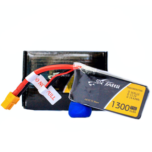 Batería Lipo TATTU 1300 mah 3S 75C conector XT60