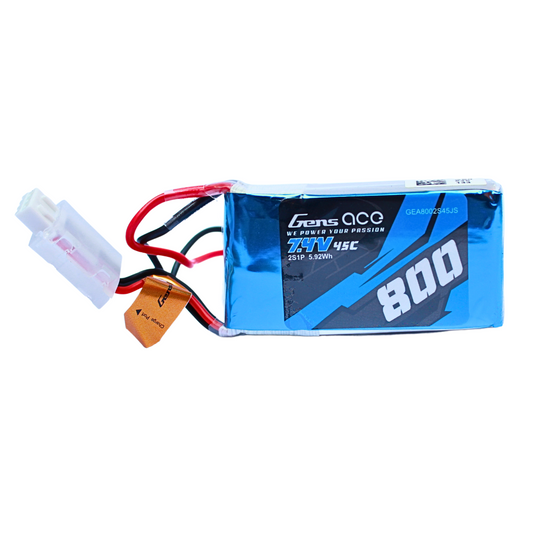 Batería Lipo Tattu 800 mah 2S 7.4V 45C conector JST