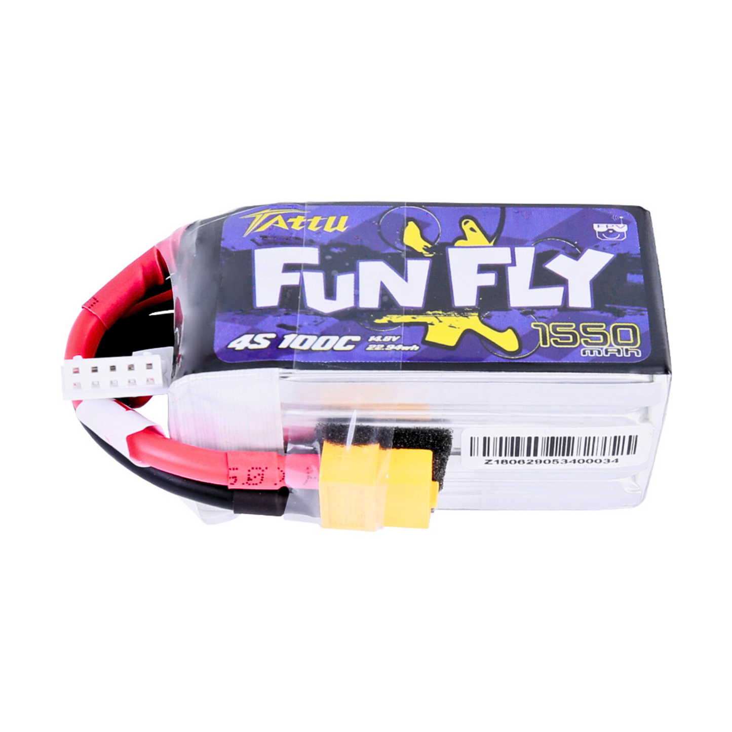 Batería Lipo Tattu FUNFLY 1550 mah 14.8V 4S 100C conector XT60