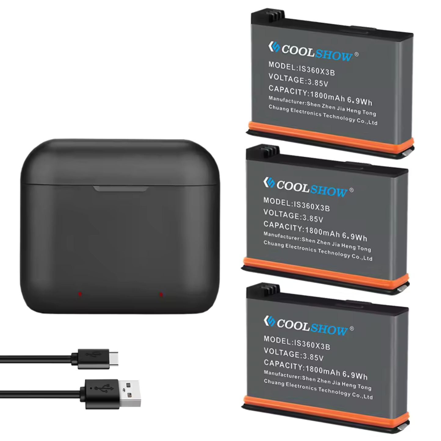 Set 3 Baterias para Insta 360 X3 1800mah