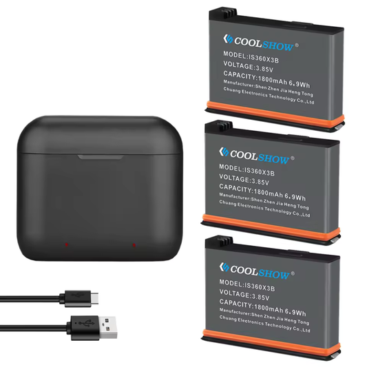 Set 3 Baterias para Insta 360 X3 1800mah