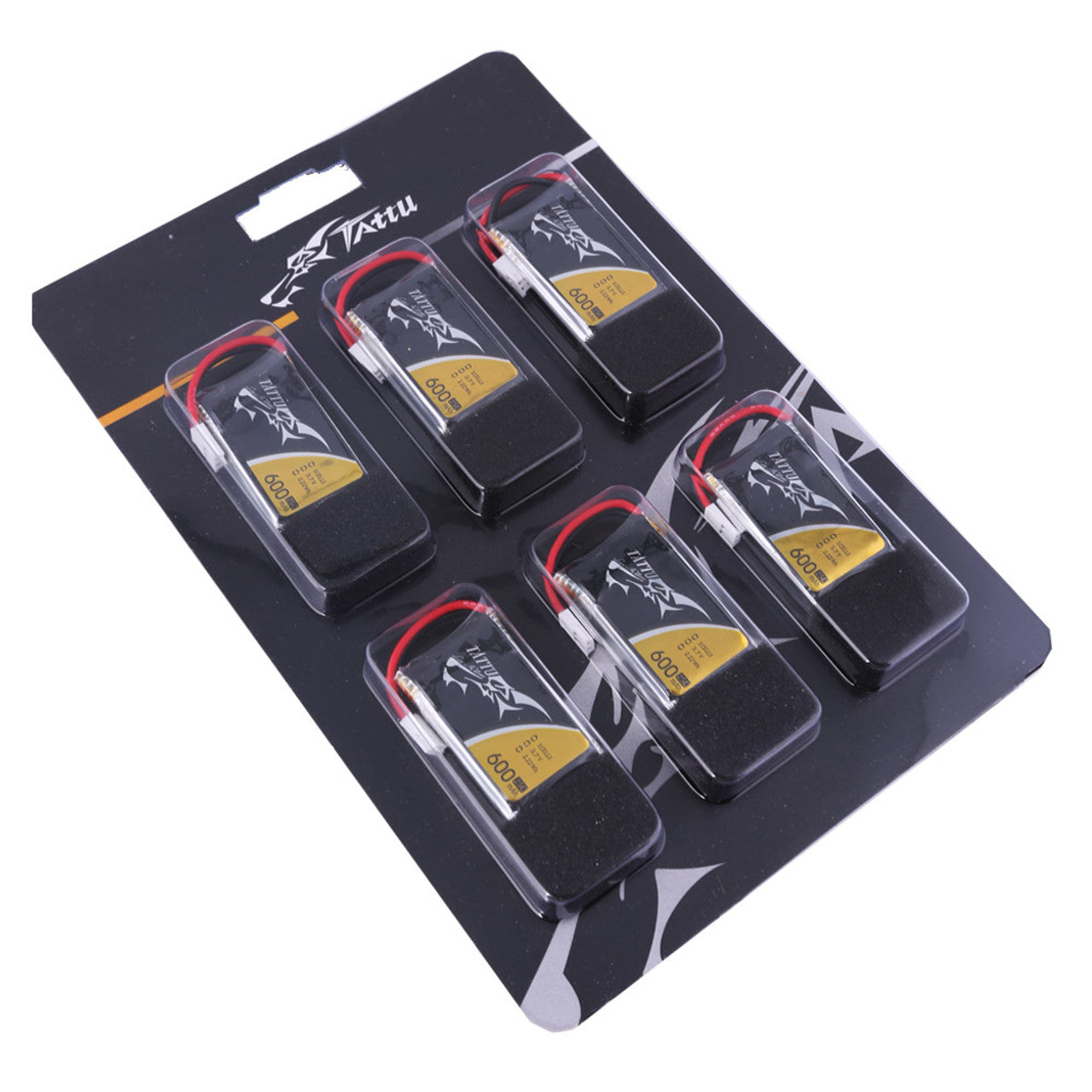 6 Pack - Batería Lipo TATTU 600 mah 1S 3.7V 25C con conector MOLEX