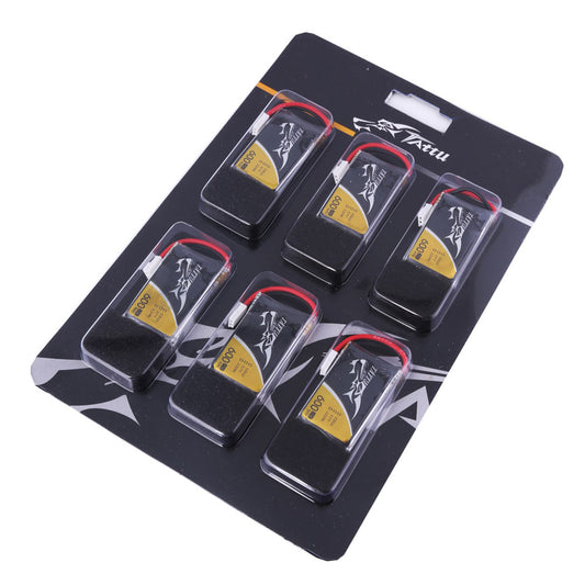 6 Pack - Batería Lipo TATTU 600 mah 1S 3.7V 25C con conector MOLEX