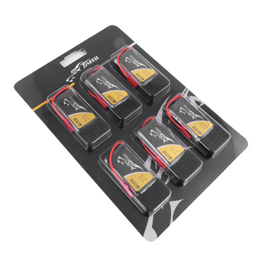 6 Pack - Batería Lipo TATTU 800 mah 1S 25C conector JST