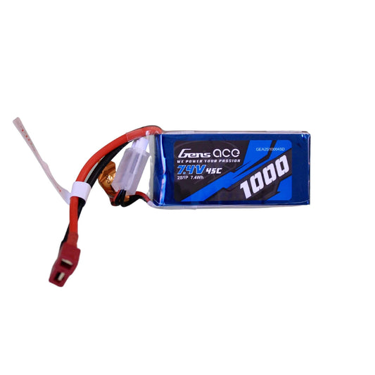 Batería Lipo TATTU 1000 mah 2S 7.4V 45C conector Deans