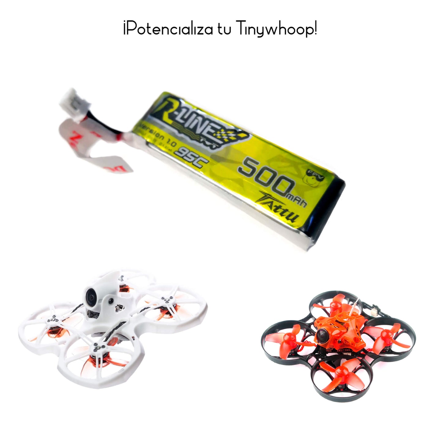 5 Pack - Batería Lipo Tattu RLINE 500 Mah 3.7v 1s 95c conector JST-PHR