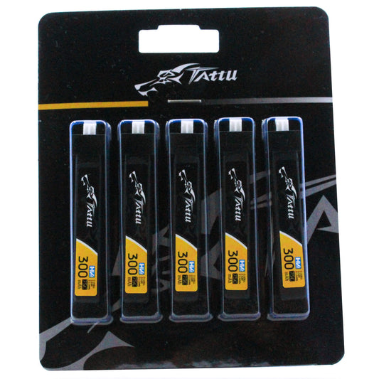 5 Pack - Batería Lipo TATTU 300 mah 1S 3.8 HV 75C conector PHR 2.0 y BT2.0