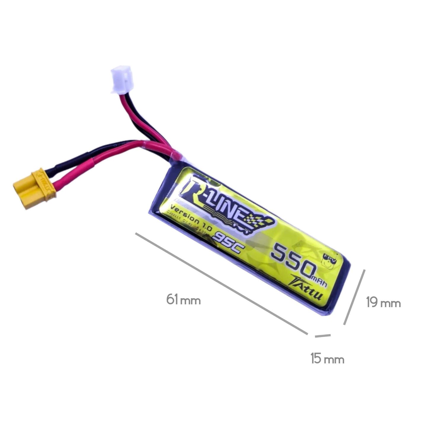 4 Pack - Batería Lipo Tattu RLINE 550 mah 7.4v 2s 95c con conector XT30