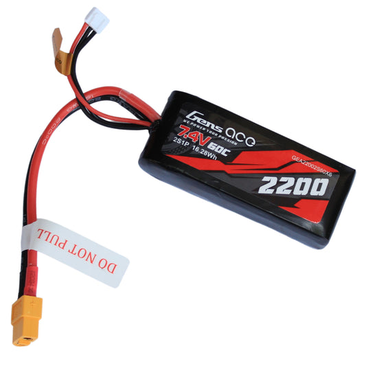 Batería Lipo GENS ACE 2200 mah 2S 7.4V 60C con conector XT60
