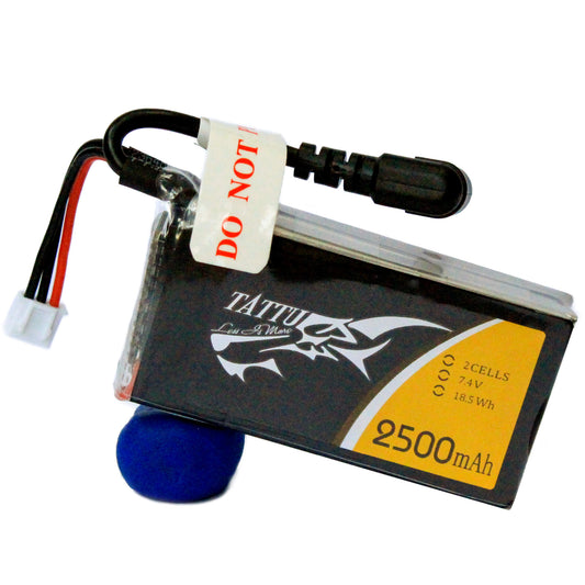 Batería Lipo TATTU 2500 mah 2S 7.4V para gafas Fat Shark con conector DC 5.5 mm plug