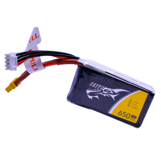 Batería Lipo TATTU 650 mah 3S 11.1V 75C con conector XT30