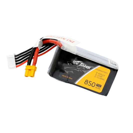 Batería Lipo TATTU 850 mah 14.8V 4S 75C con conector XT30