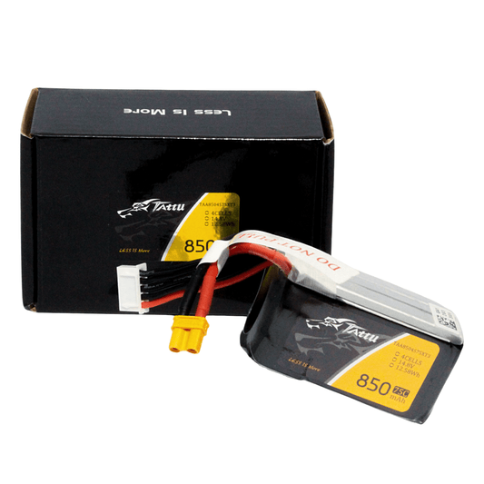 Batería Lipo TATTU 850 mah 14.8V 4S 75C con conector XT30