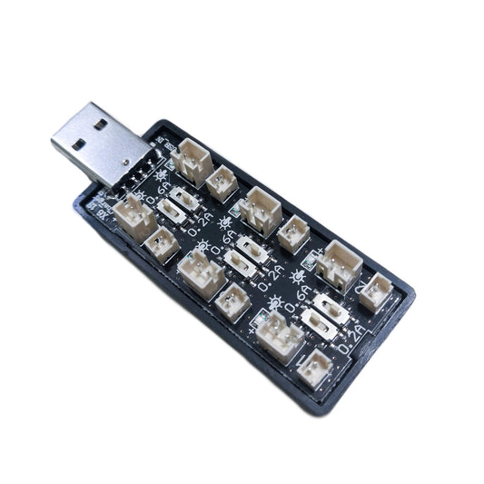 Cargador Baterias Lipo USB 6 en 1 3.7V y 3.85V Conector PHR 2.0