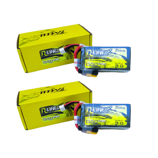 2 Pack -Batería Lipo TATTU R-LINE 1550 mah 4S 120C conector XT60